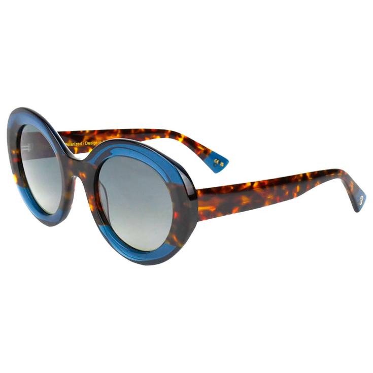 Binocle Eyewear Lunettes de soleil Bianca Shiny Tortoise Grey Blue Gradient Grey Polarized Présentation