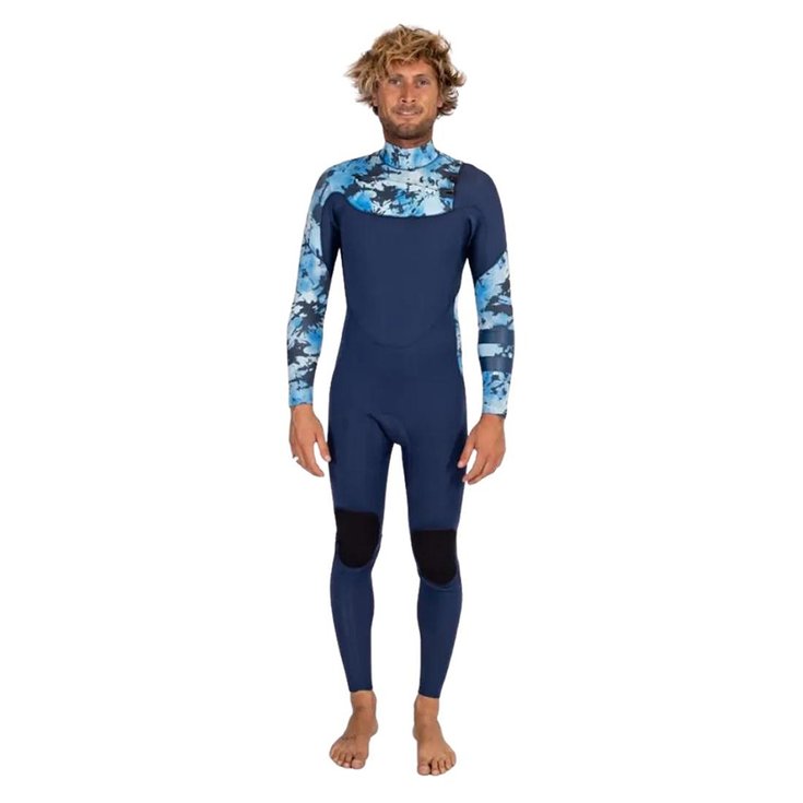 Hurley Combinaison Intégrale Manches Longues Advantage Plus 3/2 Front Zip Fullsuit Printed Odine Blue Présentation