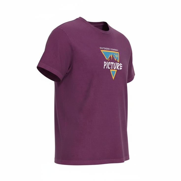 Picture Tee-shirt Poeny Purple Wine Washed Présentation