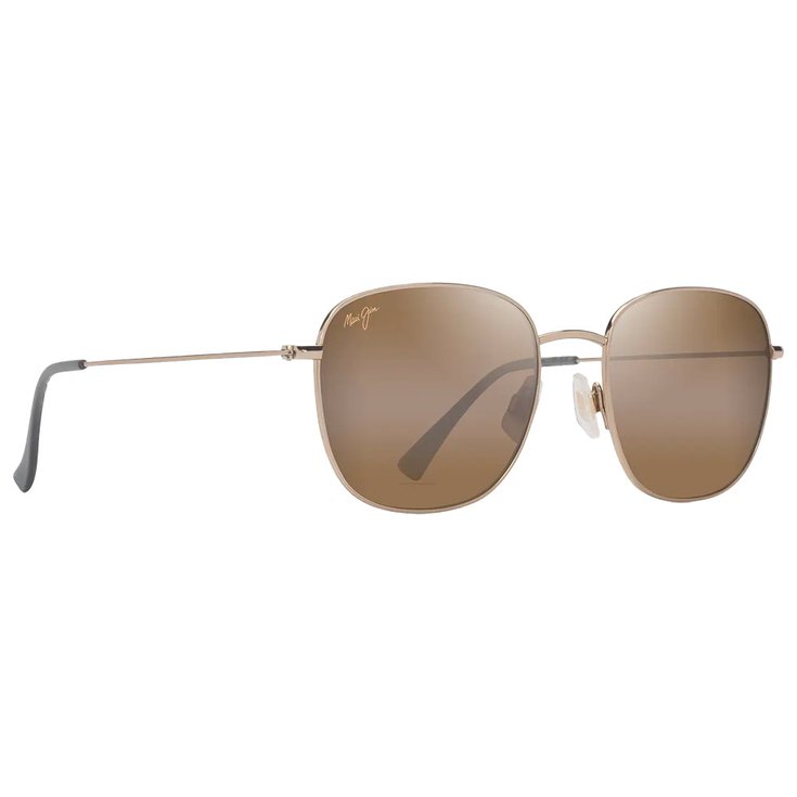 Maui Jim Lunettes de soleil Olali Asian Fit Doré Clair Brillant Vert Gris Hcl Bronze MauiPure Présentation