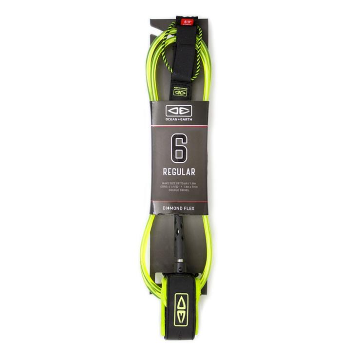 Ocean And Earth Leash Surf Diamond Flex Regular Lime Présentation