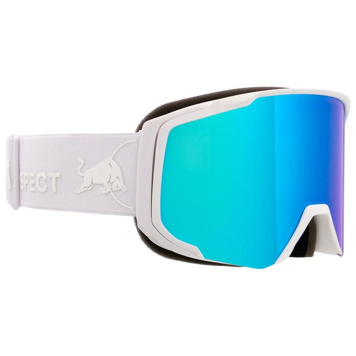 Red Bull Spect Masque de Ski Jibb Matt White I-Boost Smoke Blue Mirror Présentation