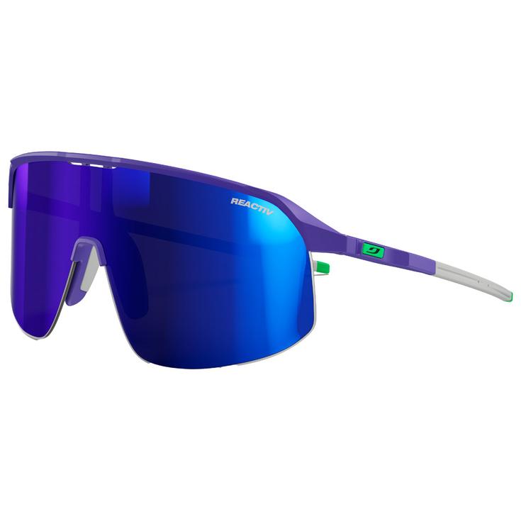 Julbo Lunettes de soleil Density Mat Violet Gris Vert Reactiv 1-3 High Contrast Présentation
