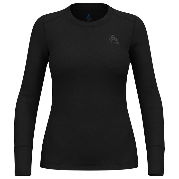 Odlo Sous-vêtement technique Top Crew Neck L/S Merino 200 W Black Présentation