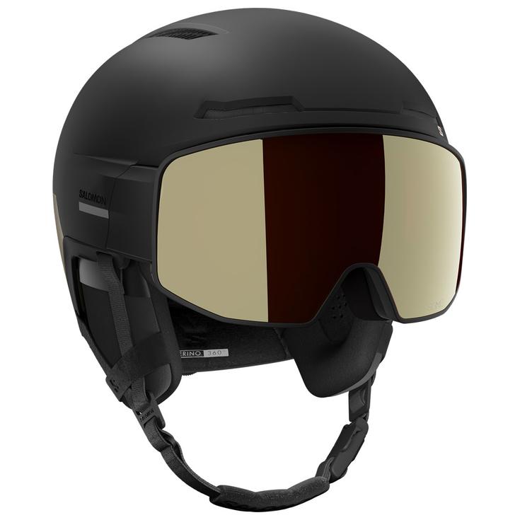 Salomon Casque visière Driver Prime Sigma Plus Black Light Black Gold + Silver PInk Présentation