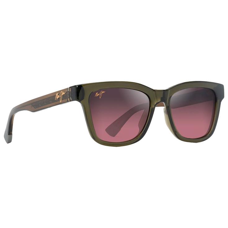 Maui Jim Lunettes de soleil Hanohano Shiny Trans Green Maui Rose Minéral Superthin Présentation