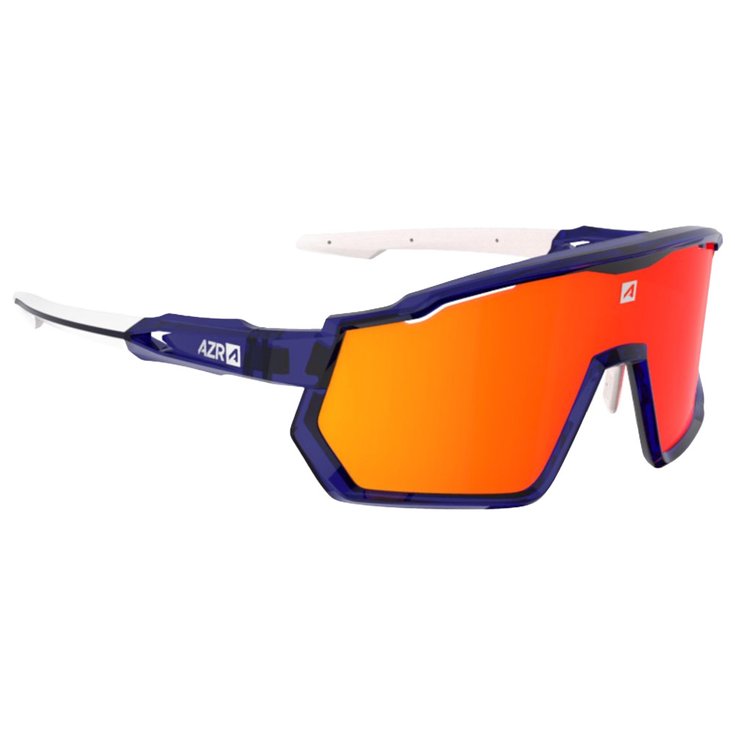 AZR Lunettes de soleil Pro Race Rx Crystal Bleue Vernie Blanche Multicouche Rouge Présentation