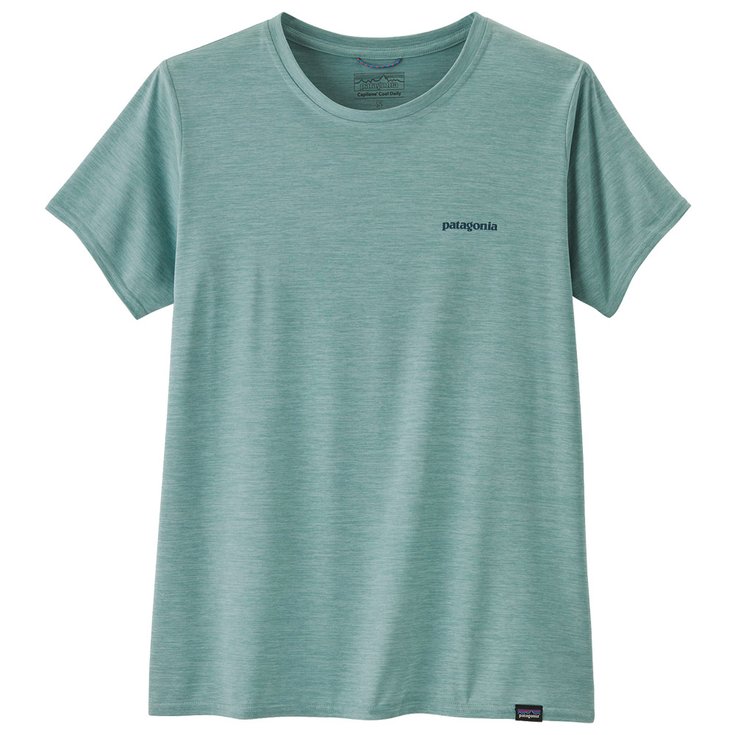 Patagonia Tee-shirt de rando Capilene Cool Daily Graphic Shirt Waters Boardshort Logo Thermal Blue X Dye Présentation