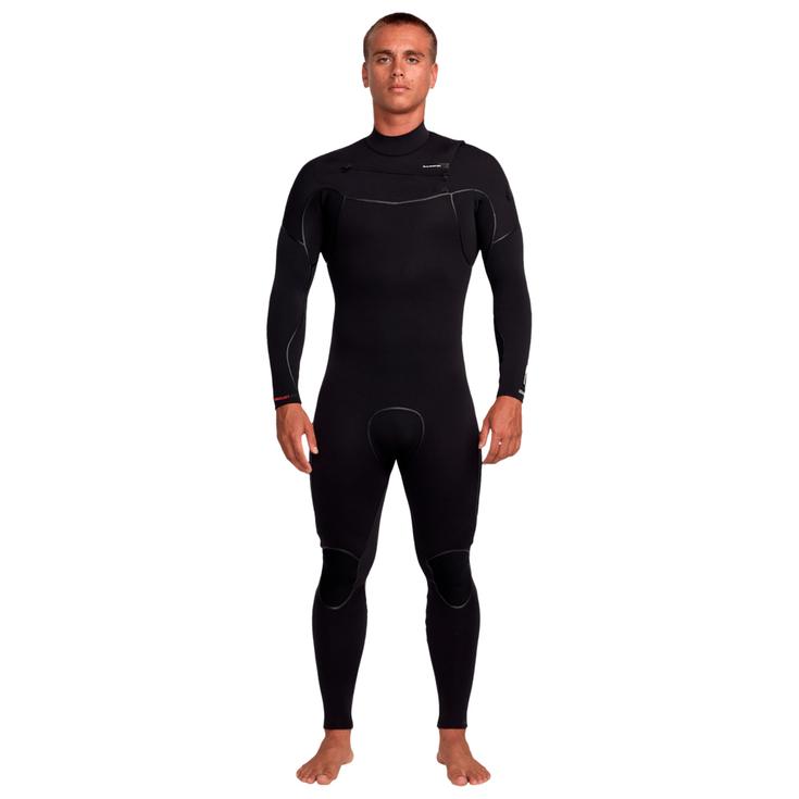 Quiksilver Combinaison Surf Marathon Sessions 4/3 Chest Zip Black Présentation