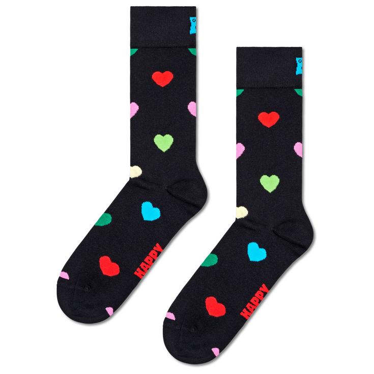 Happy Socks Chaussettes Crew Socks Heart Black Présentation