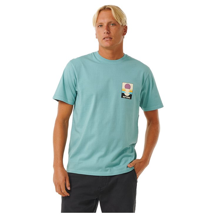 Rip Curl Tee-shirt Surf Revivial Peaking Dusty Blue Présentation