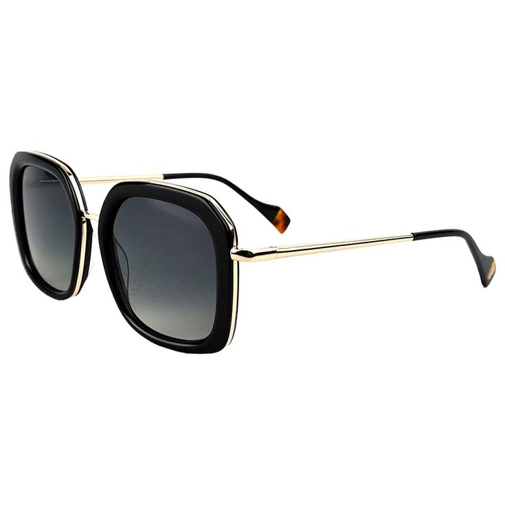 Binocle Eyewear Lunettes de soleil Diana Shiny Gold Black Gradient Grey Polarized Présentation