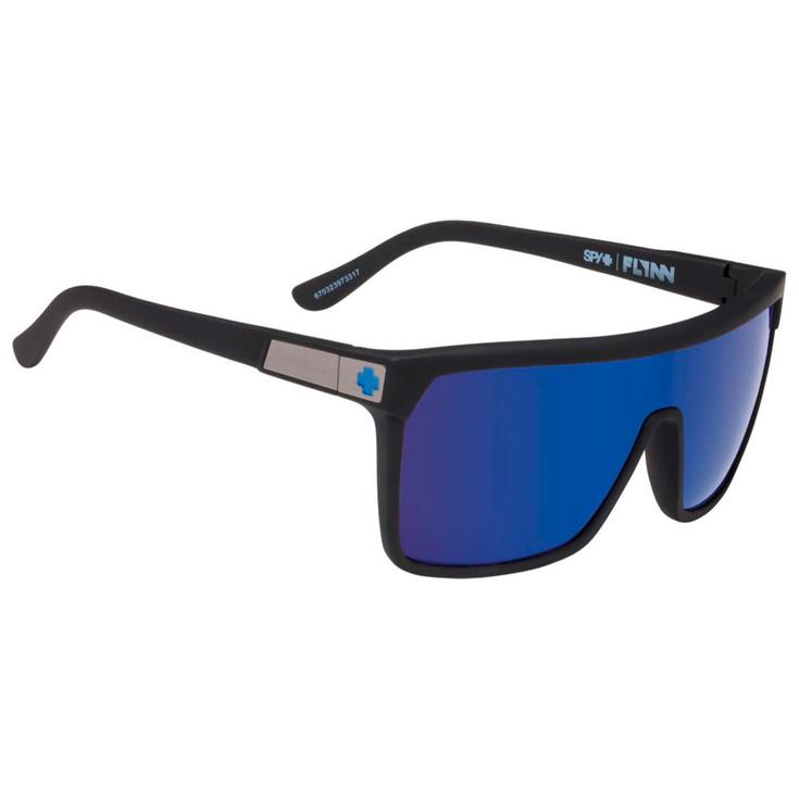 Spy Lunettes de soleil Flynn Soft Matte Black Happy Bronze Dark Blue Mirror Présentation
