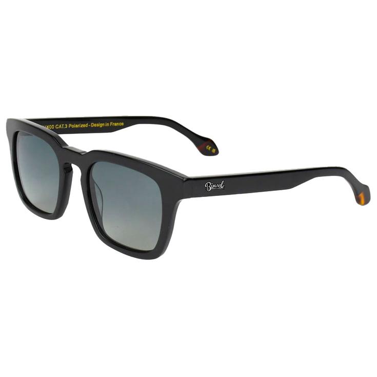 Binocle Eyewear Lunettes de soleil Matt Shiny Black Gradient Grey Polarized Présentation