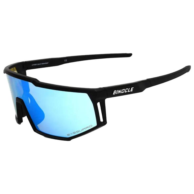 Binocle Eyewear Lunettes de soleil Horizon Shiny Black Ice Blue Mirror Polarized Présentation