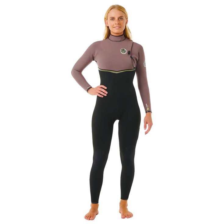 Rip Curl Combinaison Intégrale E-bomb 4/3 Zip Free Eggplant Présentation