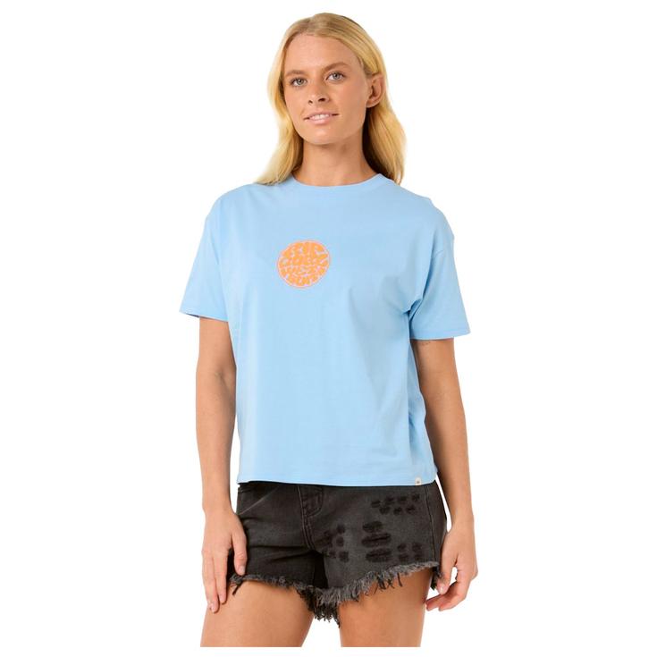 Rip Curl Tee-shirt Icons Of Surf Relaxed Mid Blue Orange Présentation