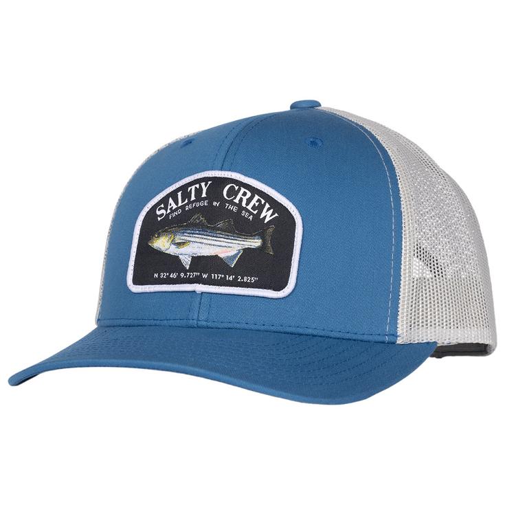 Salty Crew Casquettes Striper Retro Trucker Slate Silver Présentation