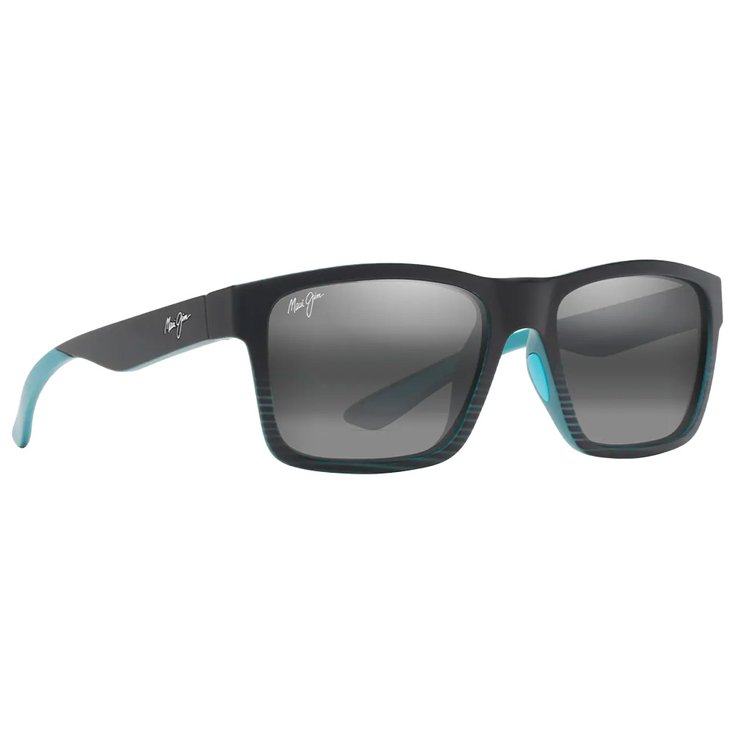 Maui Jim Lunettes de soleil The Flats Noir Bleu Sarcelle Neutral Grey Mineral Superthin Présentation