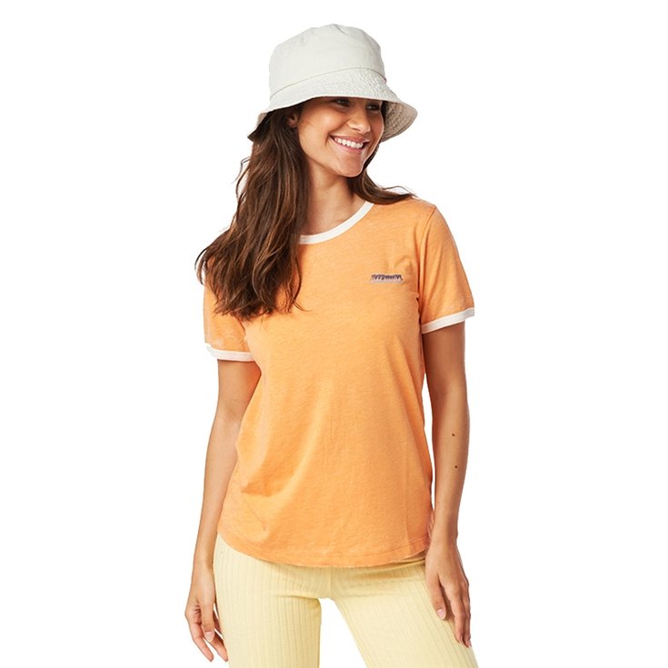 Rip Curl Tee-shirt Surf Revival Ringer - Orange Côté