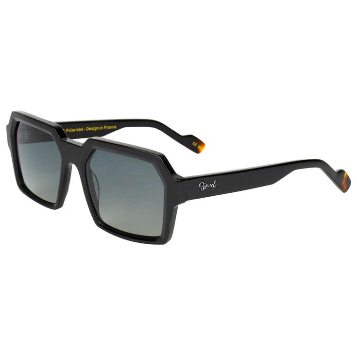 Binocle Eyewear Lunettes de soleil Tyler Shiny Black Gradient Grey Polarized Présentation