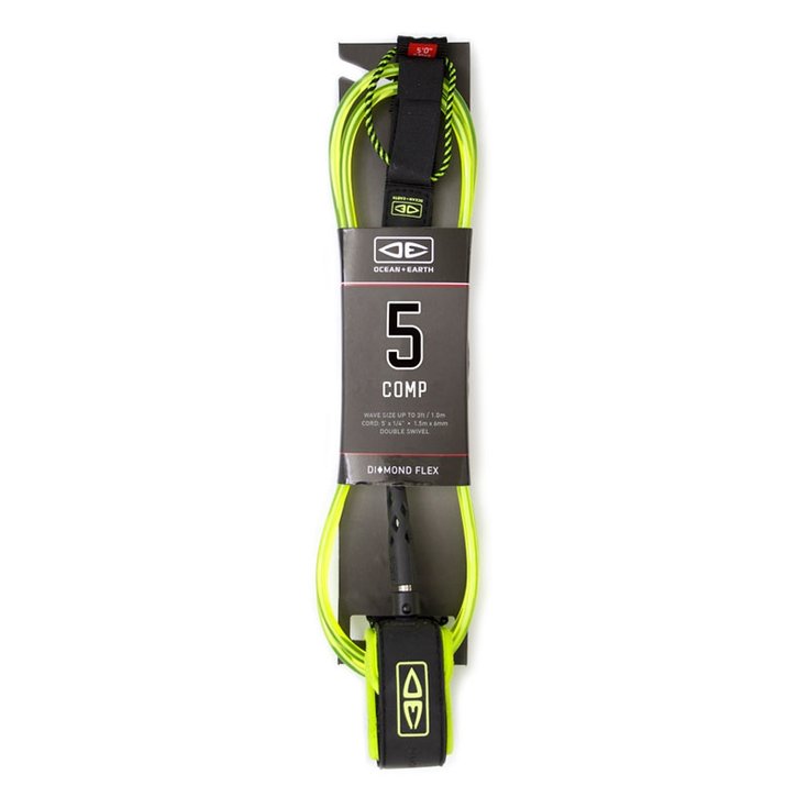 Ocean And Earth Leash Surf Ocean and Earth Diamond Flex Comp - Lime 