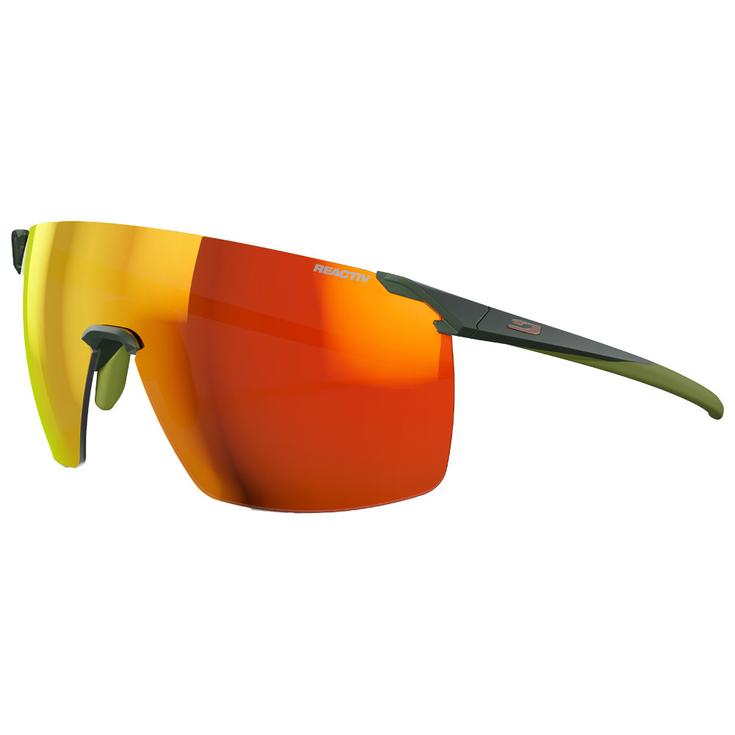 Julbo Lunettes de soleil Faster L Mat Vert Army Reactiv 1-3 Light Amplifier Présentation