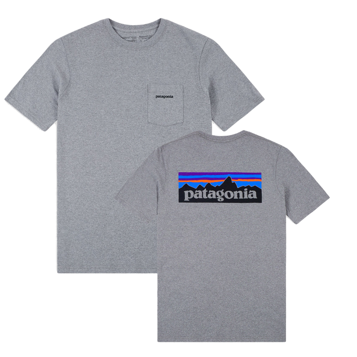 Patagonia Tee-shirt P-6 Logo Pocket Responsibili-Tee Gravel Heather Profil