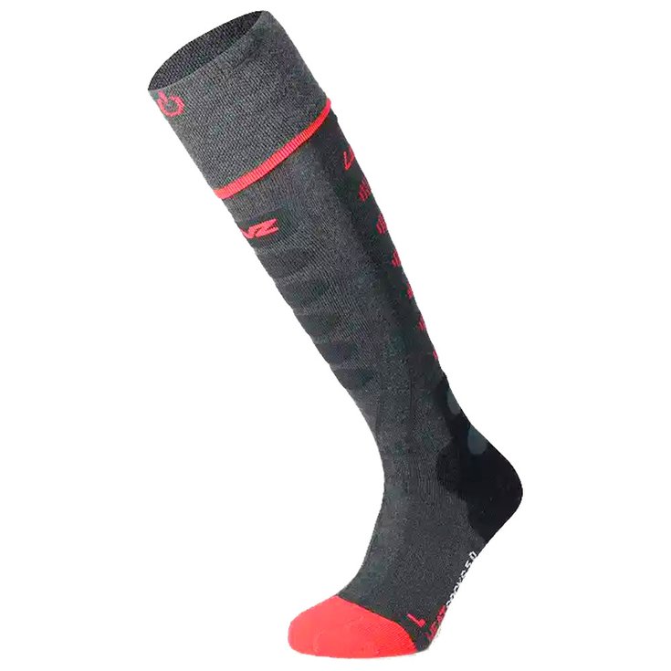 Lenz Chauffage pied Heat Sock 5.1 Toe Cap Regular Fit Anthracite Rouge Présentation