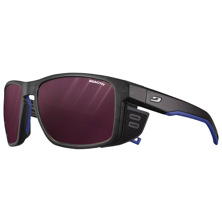 Julbo Lunettes de soleil Shield Translucide Mat Noir Bleu Reactiv High Contrast 0-4 Présentation