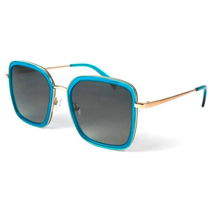 Binocle Eyewear Lunettes de soleil Paloma Shiny Gold Turquoise Gradient Grey Polarized Présentation