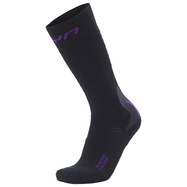 Uyn Chaussettes Woman Ski One Alpine Merino Sock Black Violet Présentation