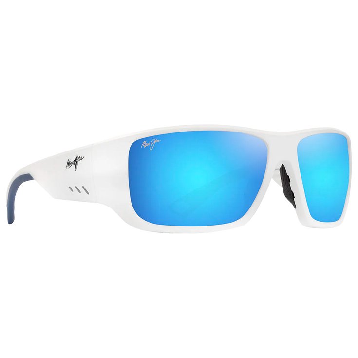 Maui Jim Lunettes de soleil Keha Blanc Mat Bleu Hawaï Minéral SuperThin Présentation