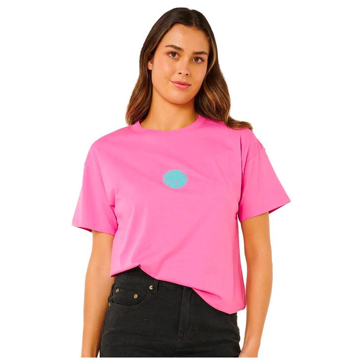 Rip Curl Tee-shirt Icons Of Surf Relaxed Super Pink Présentation