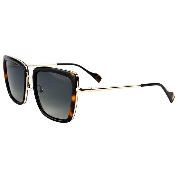 Binocle Eyewear Lunettes de soleil Carla Shiny Gold Black Gradient Grey Polarized Présentation
