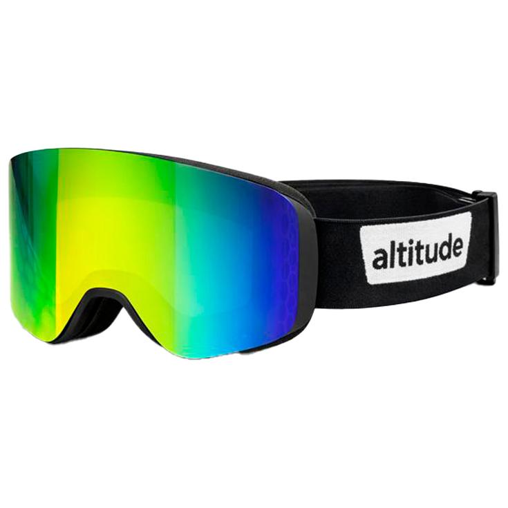 Altitude Eyewear Masque de Ski Hype Matt Black Flash Green Présentation