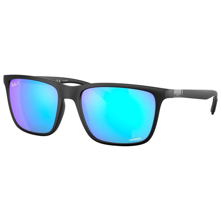 Ray Ban Lunettes de soleil RB4385 Matte Black Chromance Polar Green Blue Présentation