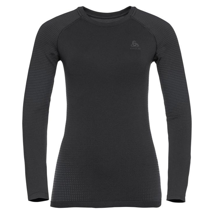 Odlo Sous-vêtement technique Performance Warm Eco Top Crew Neck Ls Wmn Black Graphite Grey Black Présentation