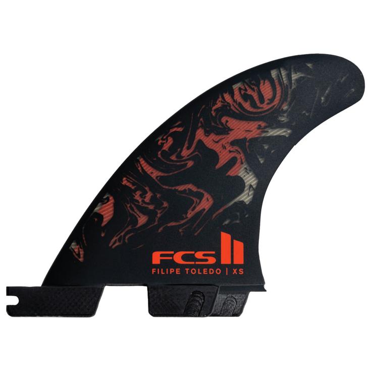 Fcs Ailerons Surf II Filipe Toledo Pc Black/Red Détail