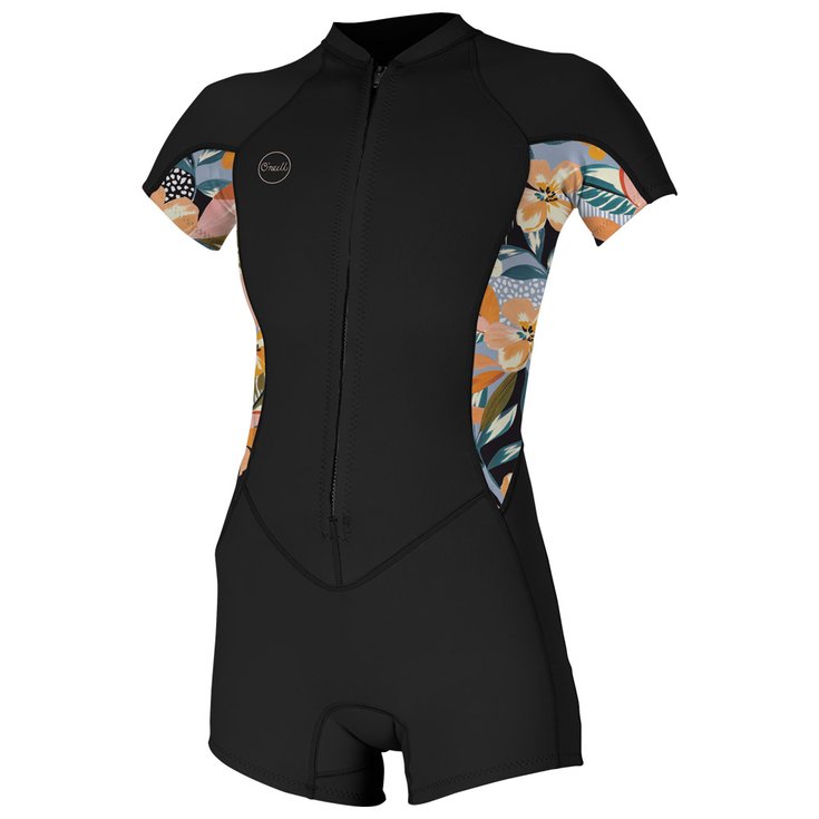 O'Neill Shorty Womens Bahia 2/1 Front Zip S/S Black/Demi floral Présentation