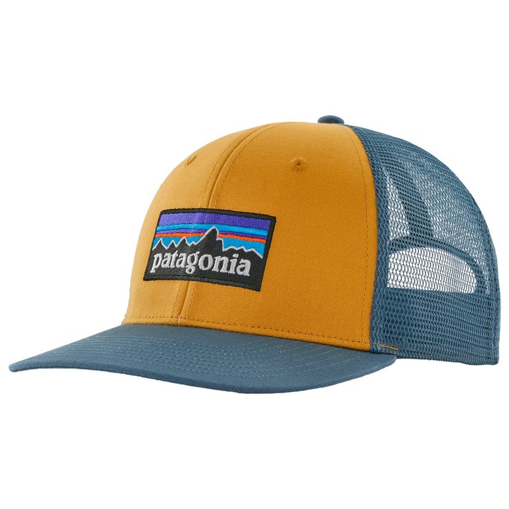 Patagonia Casquettes P-6 Logo Trucker Hat Pufferfish Gold Présentation