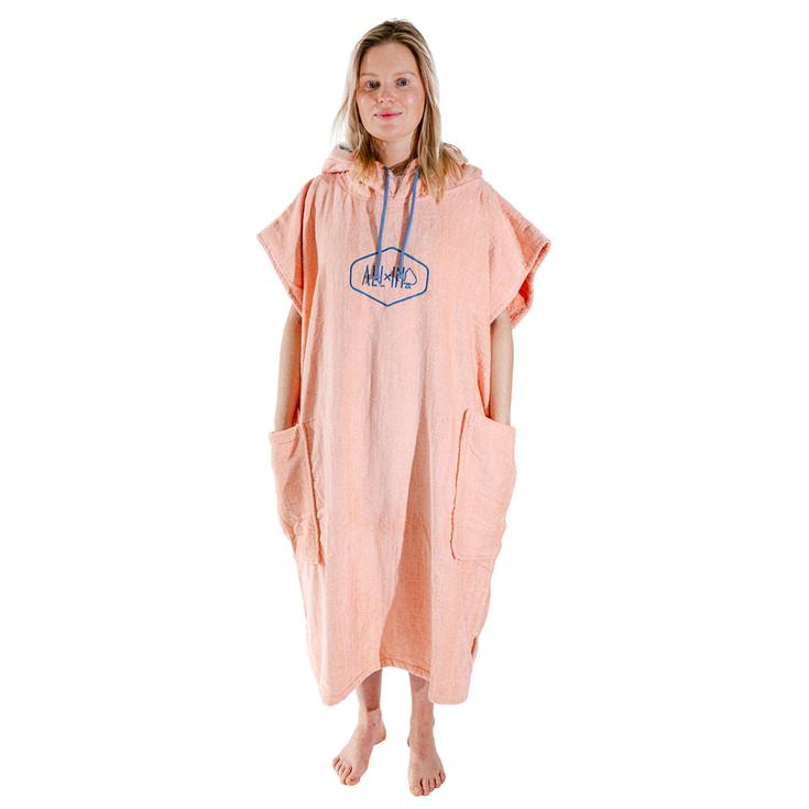 All-In Poncho Surf Classic Flash Line Ponchos Coral Blue Présentation