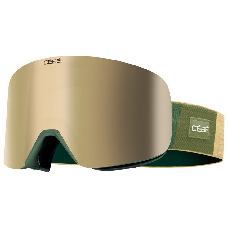 Cebe Masque de Ski Striker 2 Sm Heritage Kaki Green Dark Grey Revo Flash Gold Présentation